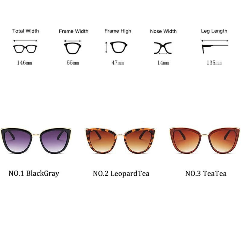 BelleVision Oversized Cat-Eye Sunglasses