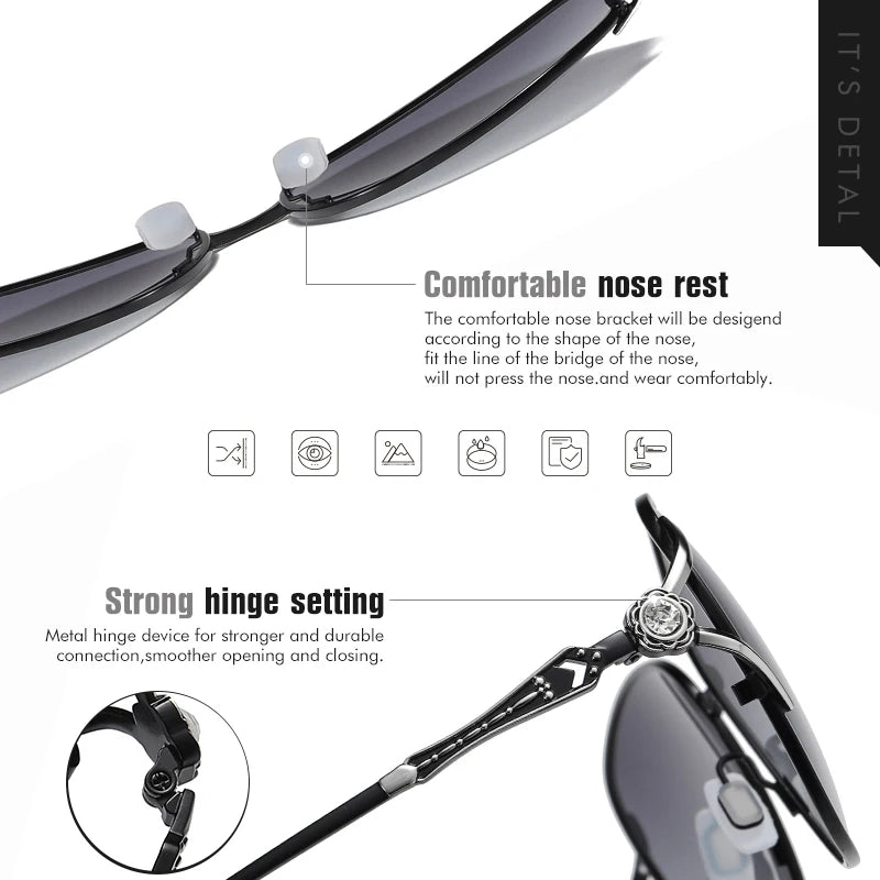 BelleVision Gradient Polarized Square Sunglasses