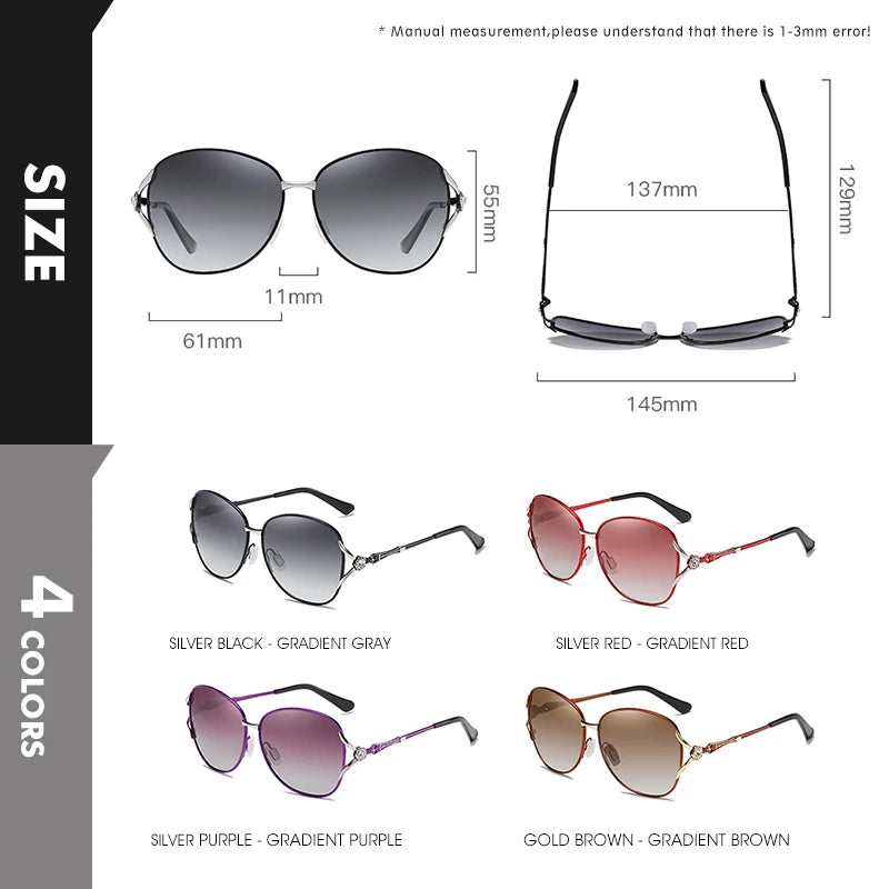 BelleVision Gradient Polarized Square Sunglasses