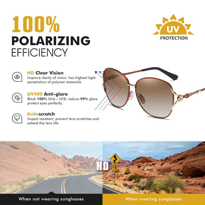 BelleVision Gradient Polarized Square Sunglasses